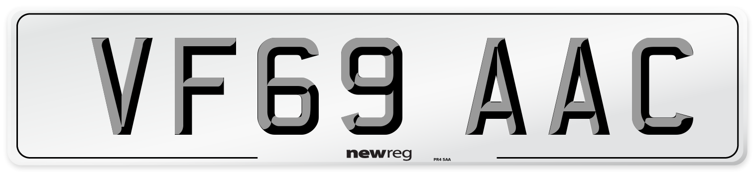 VF69 AAC Number Plate from New Reg